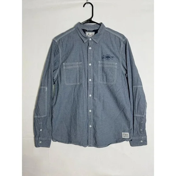 Element x Timber Button Up Shirt Mens M Chambray Workwear Skate - Picture 1 of 6